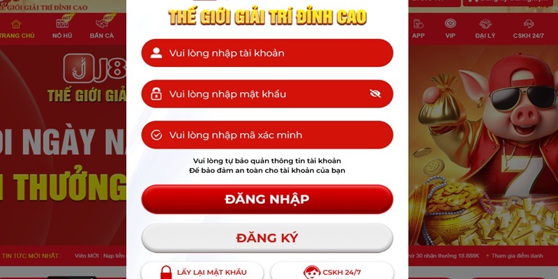 Thực hiện thao tác đăng nhập J88 nhanh chóng dễ dàng